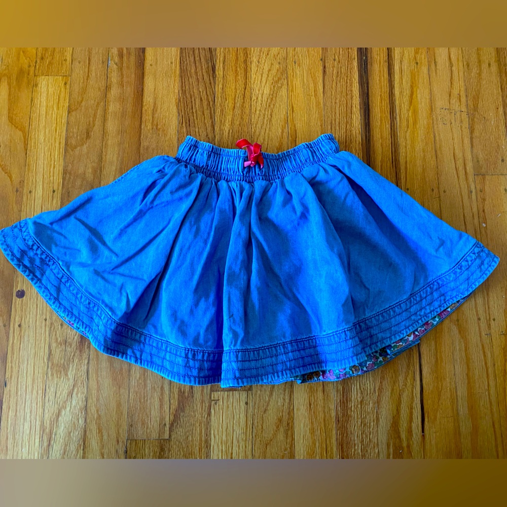 Mini Boden Flower Lined Skirt, Girls Size 4-5Yrs